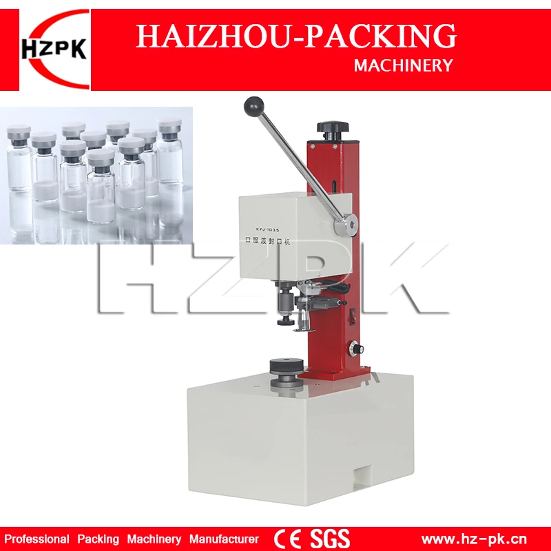 

HZPK Semi-automatic Vial Galss Bottles Seamer Metal Beautiful View Manual Aluminum Lids Sealing Small Commercial Packing Machine