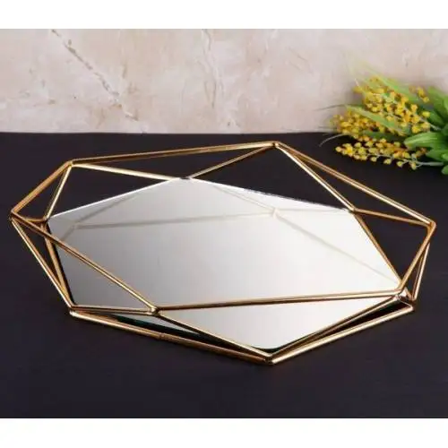 

DOLBOVI PRISM SMALL SIZE METAL TRAY glass saucer tray set tray serving tray tea set tea tray tea table trays decorative food tray gold tray trays mirror tray plateau glass tray serving board tea accessories serving