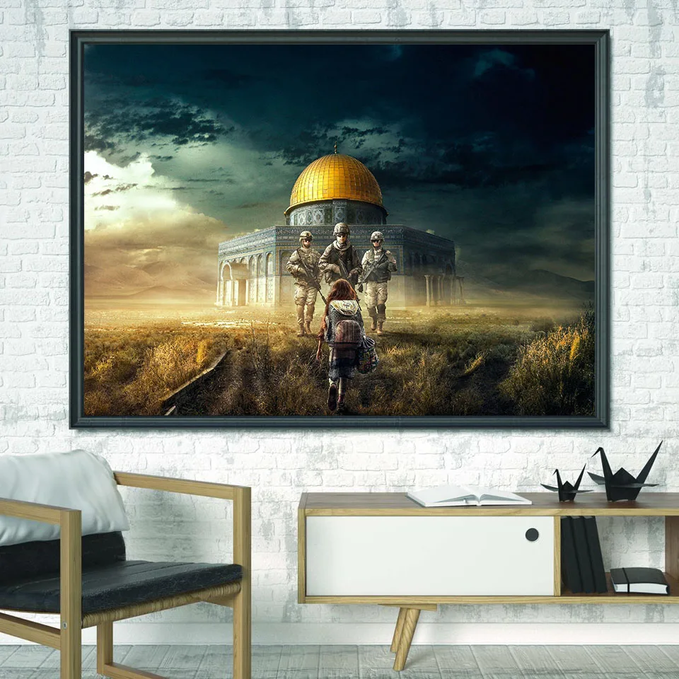 Al-Aqsa Mosque Poster Jerusalem Muslim Islamic Art Canvas Painting Wall Pictures Landscape Prints Modern Living Room Home Decor