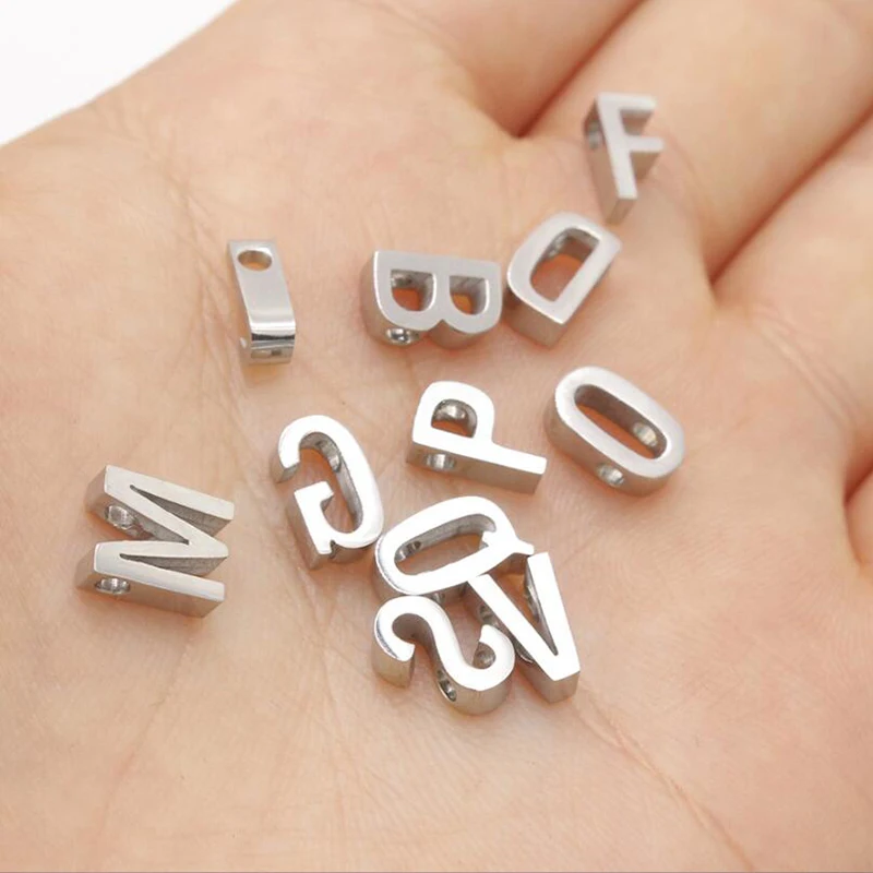 Stainless Steel Initial Charms Name Jewelry 26 Letter DIY Alphabet Pendant Charms for Necklace Bracelet Earings Making Wholesale