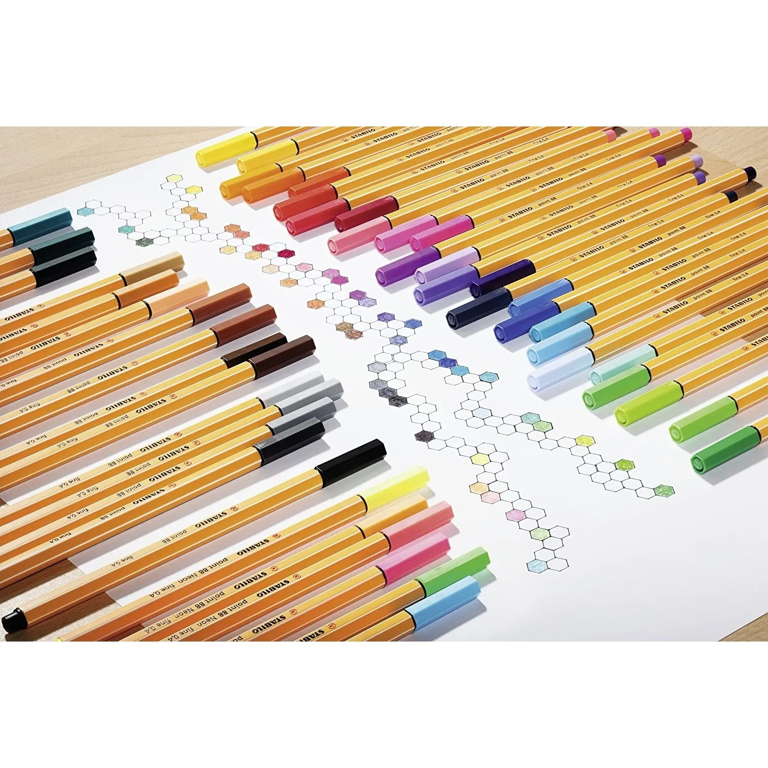 Stabilo Point 88 Parade juego de 20 colores N:8820-03 tinta a base de agua seca al instante mientras la escritura no mancha, proporciona