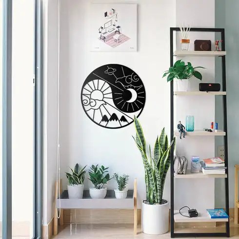 

Metal Wall Art Yin Yang Yoga Decor Black Color Modern Home Office New Creative Stylish Living Room Bedroom Kitchen 2022 Qualty