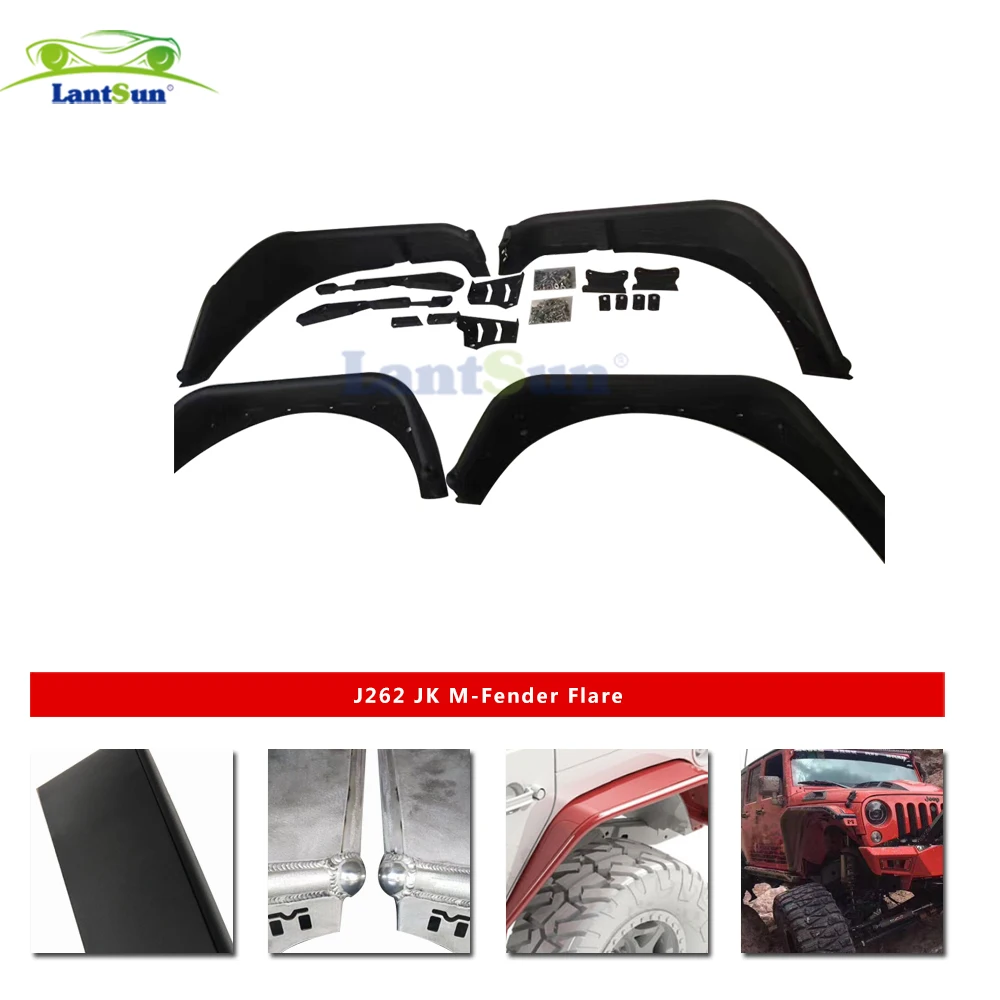 Lantsun J262-M Aluminum Alloy fender flares for Jeep for Wrangler JK