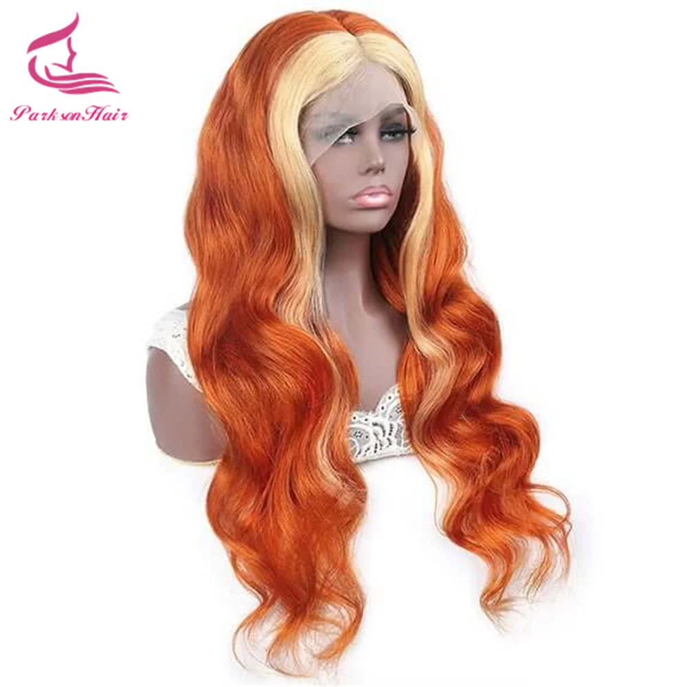 13x4 Transparent Front Wig  Highlight Ginger Orange 613 Honey Blonde Body Wave 13x6 HD Lace Frontal Human Hair Wigs For Women