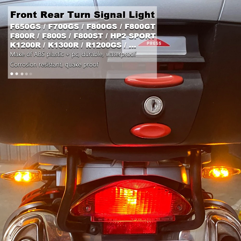 

Motorcycle Front Rear LED Turn Signal Light For BMW C600 SPORT F650GS F700GS F800GS ADVENTURE F800GT F800R F800ST HP2 K1200R