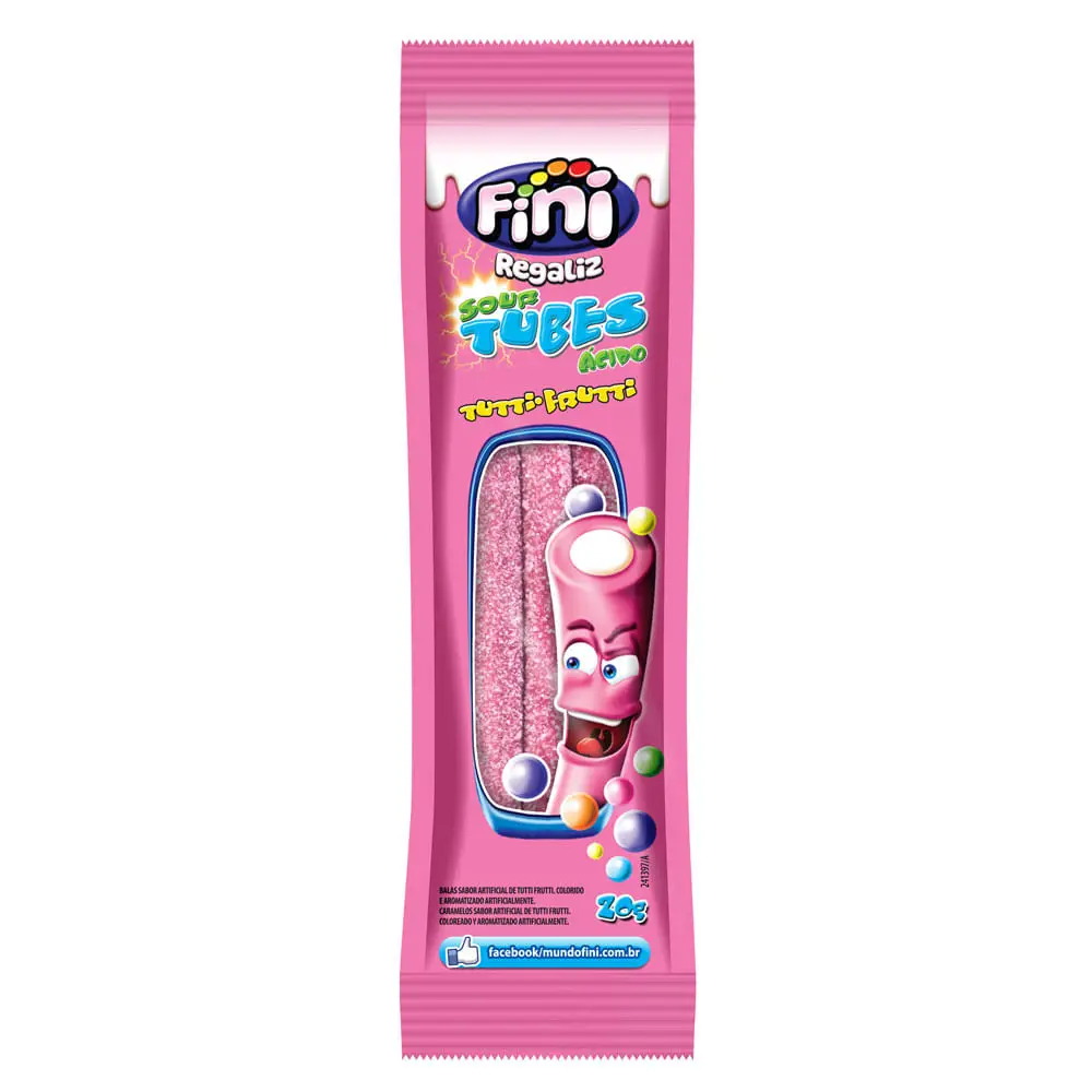 Bala Fini Tubes Sabor Tutti-Frutti 15g.