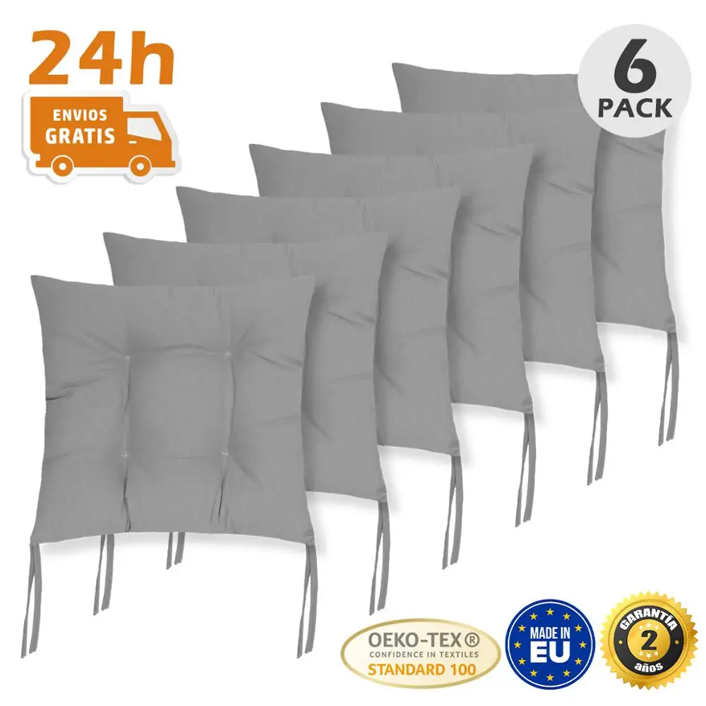 BCASE Pack of 6 seat cushions and chair 40x40cm fiber-filled cotton cover, easy to clean, for room, living room, Patio