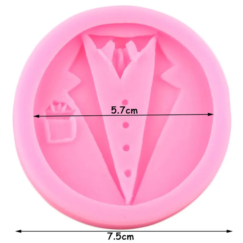 DIY Groom Dress Silicone Molds DIY Wedding Cupcake Topper Fondant Cake Decorating Tools Candy Clay Chocolate Gumpaste Moulds