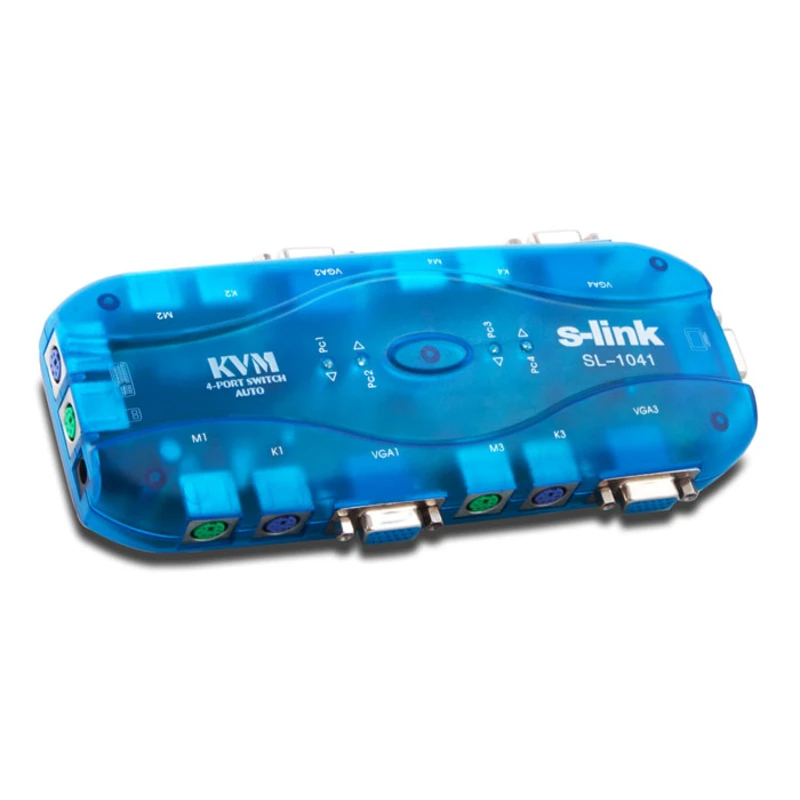 S-link-conmutador Kvm de 4 puertos Vga + Ps2, interruptor automático de 1,8 M/M, calidad superior, envío rápido desde Turquía, s-link SL-1041