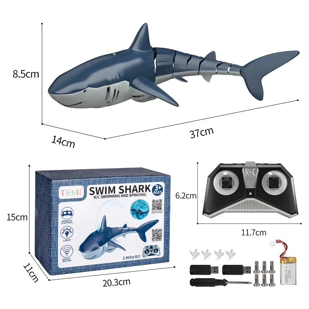 2,4G Fernbedienung Shark Spielzeug Schwimmen Pool Bad Geschenk Fernbedienung Boot Spielzeug Kinder Jungen Kinder Kühlen Spielzeug Hai submarine