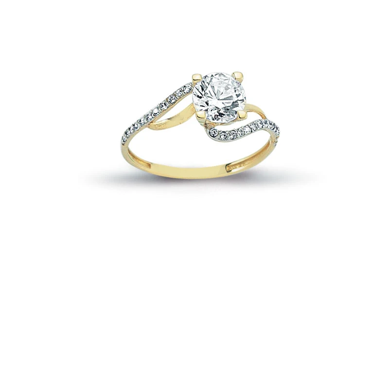 14K Solid Gold Gracious Solitaire Engagement Wedding Ring