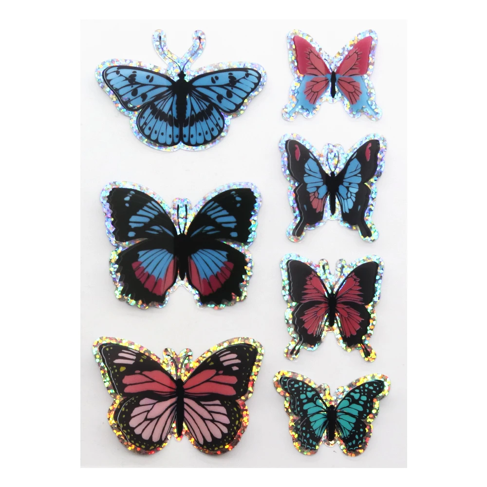 Creative Path 3D Butterflies Stickers Crafts Embellishments 7pc For Scrapbooking Card Making Jounarling Self Adhesive Decoration