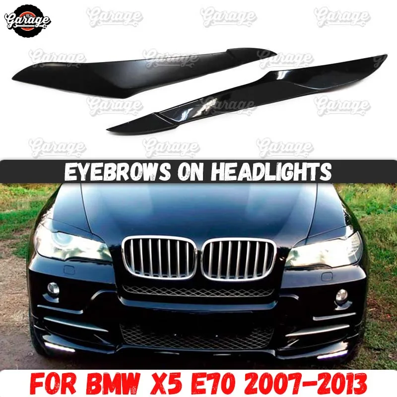 

Eyelids for headlights case for BMW X5 E70 2007-2013 broad style ABS plastic pads cilia eyebrows accessories car styling tuning