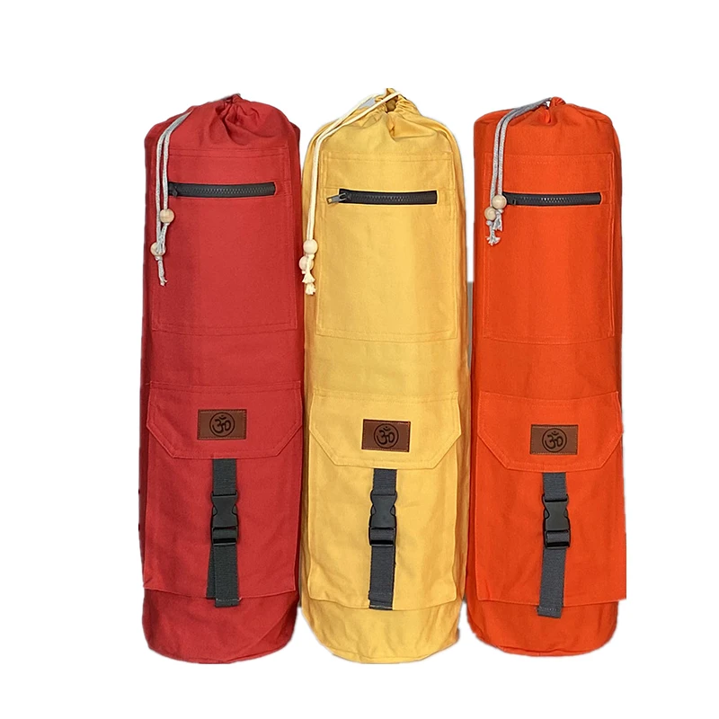 1Pc Cotton Canvas Yoga Bag Large Capacity Storage Bag Portable Yoga Mat Bag