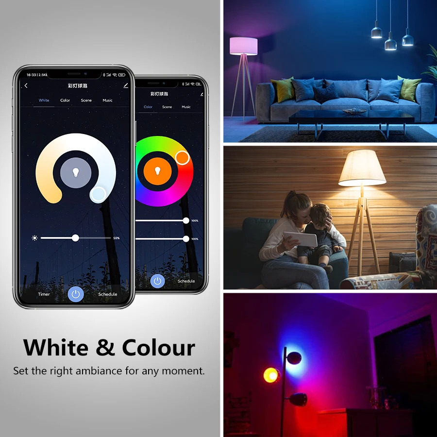 Imagem -05 - Tuya Zigbee-lâmpadas Doméstica Smart Led E27 Controlo de Aplicações 12w 15w 18w Rgb cw ww Lâmpada Alexa Regulável Trabalhe com o Google Home