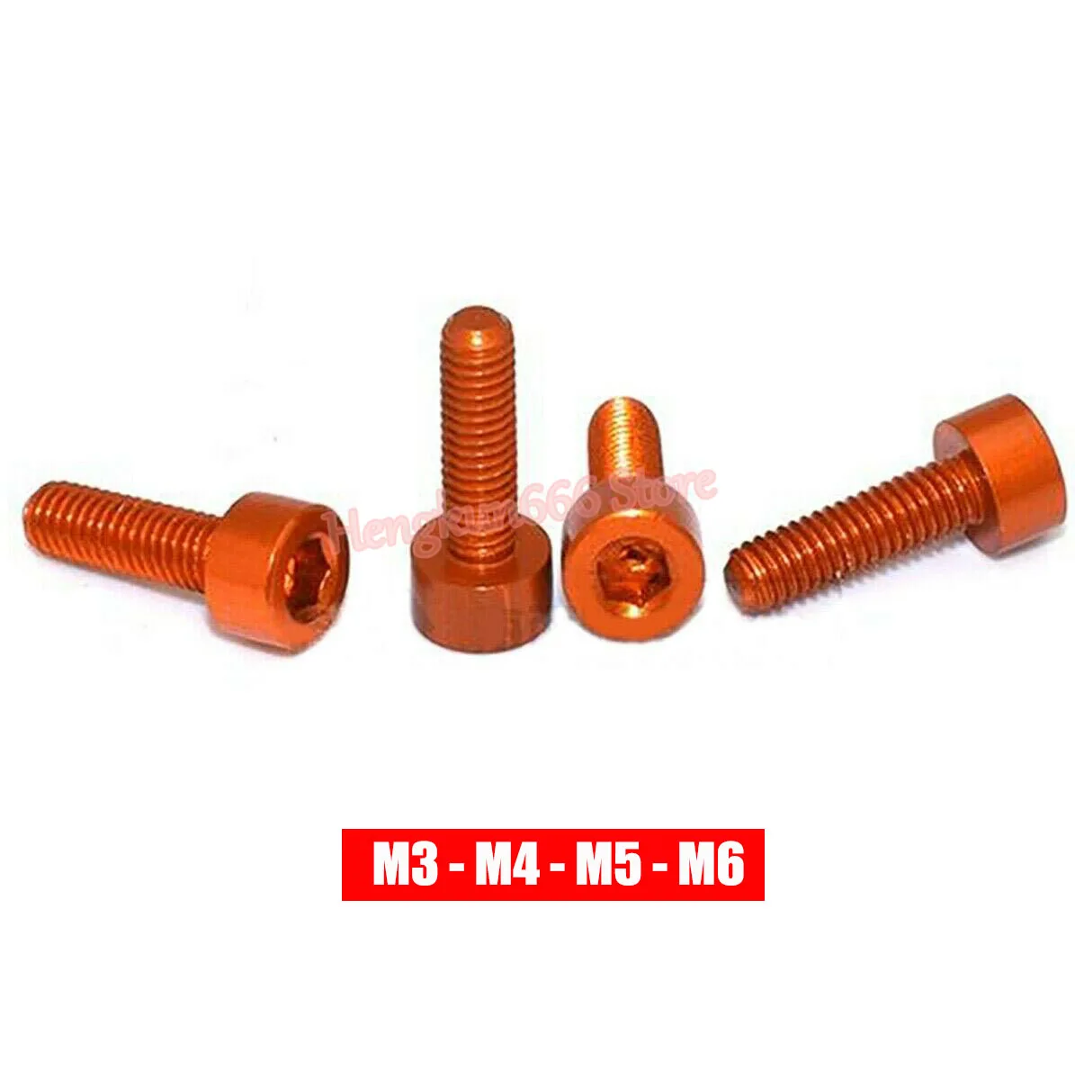 

M3 M4 M5 M6 Aluminum Alloy Hex Socket Head Cap Screw Orange - Anodized Aluminium Allen Bolts Machine Screws DIN 912