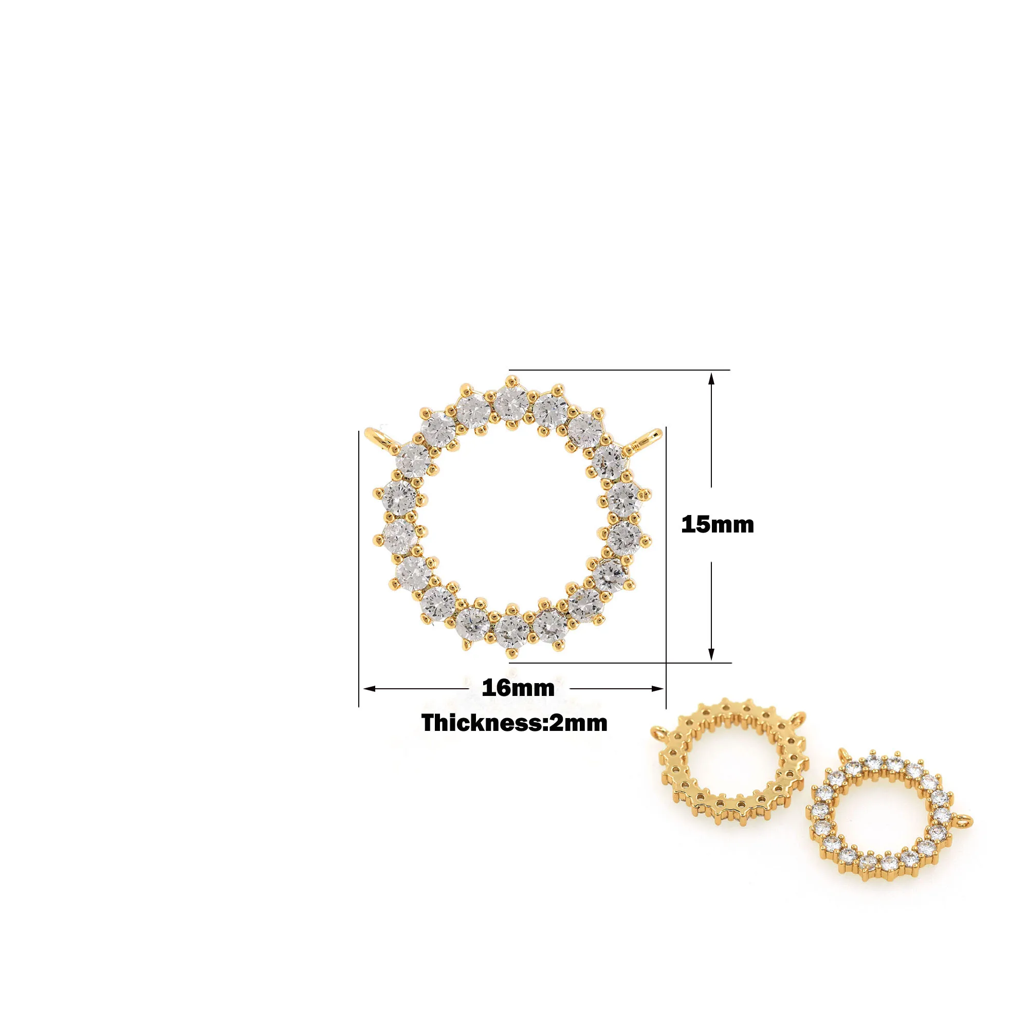 

Hollow Round Pendant For Bracelet Necklace Jewelry Making Supplies Ladies Office Good Luck Jewelry Gifts Cubic Zirconia