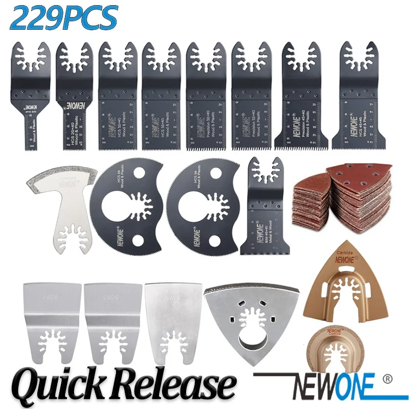 229 Assorted Metal / Wood Quick Release Arbor Universal Fit Multi Tool Oscillating Multitool Wood Saw Blade for ein Multimaster,