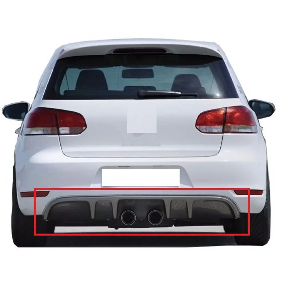 Fit For Volkswagen Golf 6 (2010-2013) Rear Bumper Insert-Diffuser (Plastic) modified Tunning Design Car Accessories Trim