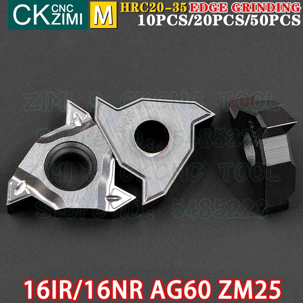 16IR AG60 ZM25 16NR AG60 ZM25 Insertos de carburo de 0,5-3,0 mm Insertos de torneado roscados de rosca externa interna Herramientas Herramientas de torno de metal CNC para portaherramientas de rosca SNL SNR SER SEL