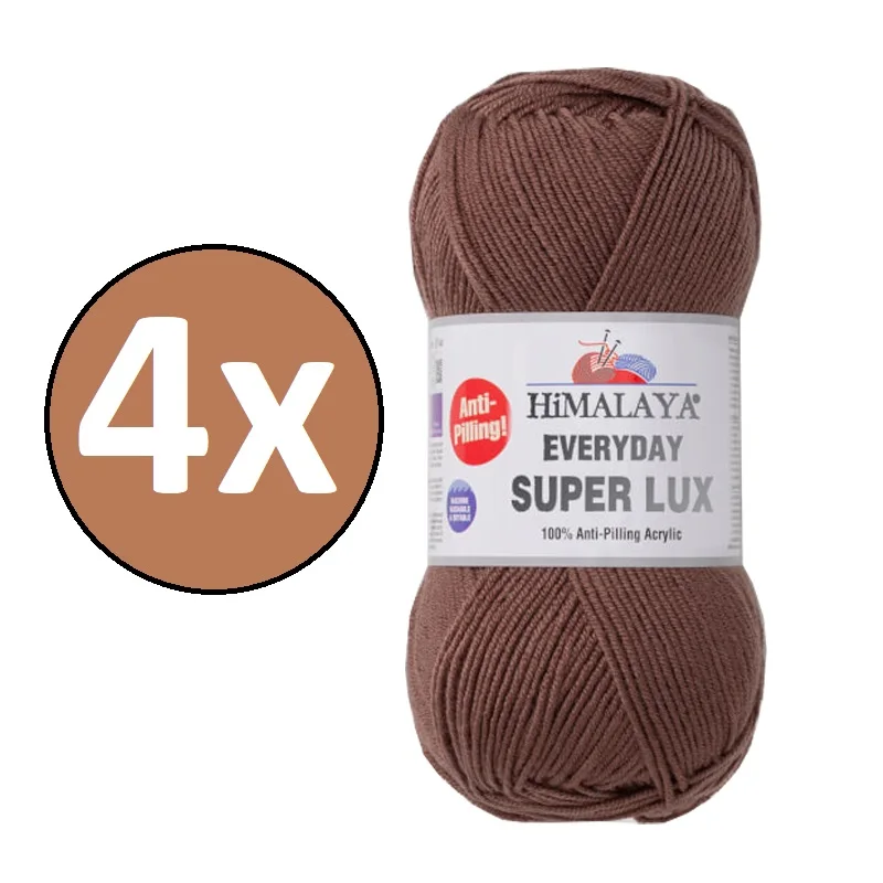 %100 Anti Pilling Yarn Himalaya Everyday SUPER LUX Hand Knitting Crochet 4x100g Wool (Pack of 4 ! ) Cotton Mink Merino Superlux