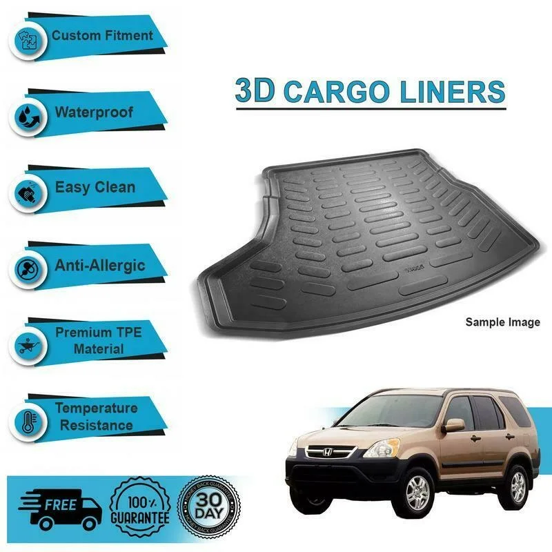 

Fit for HONDA CRV 4X4 SUV 2002-2006, Rear Liner Rubber 3D Cargo Trunk Mat-Clean Love Car Accessories Body Kit Wings Ornament