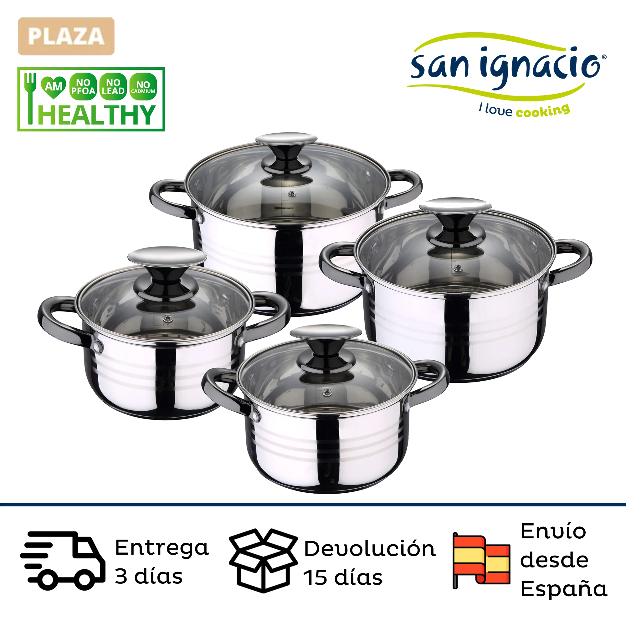 8 PCs SAN IGNACIO Hita stainless steel kitchen battery fit for induction