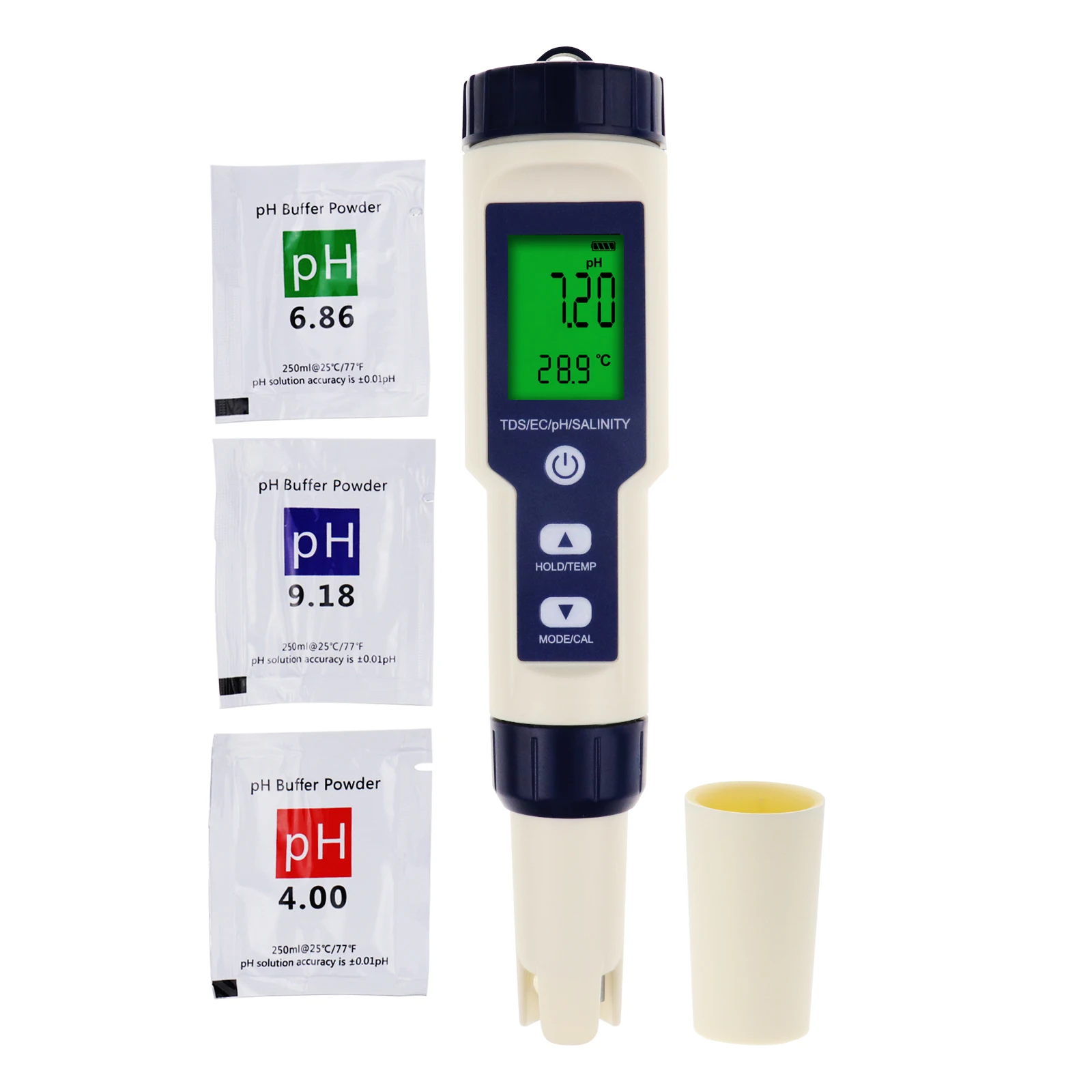 Pentype 5-in-1 (pH / TDS / EC / Temp / Salinity) Water Quality Tester Multi-Parameter Waterproof Digital Meter