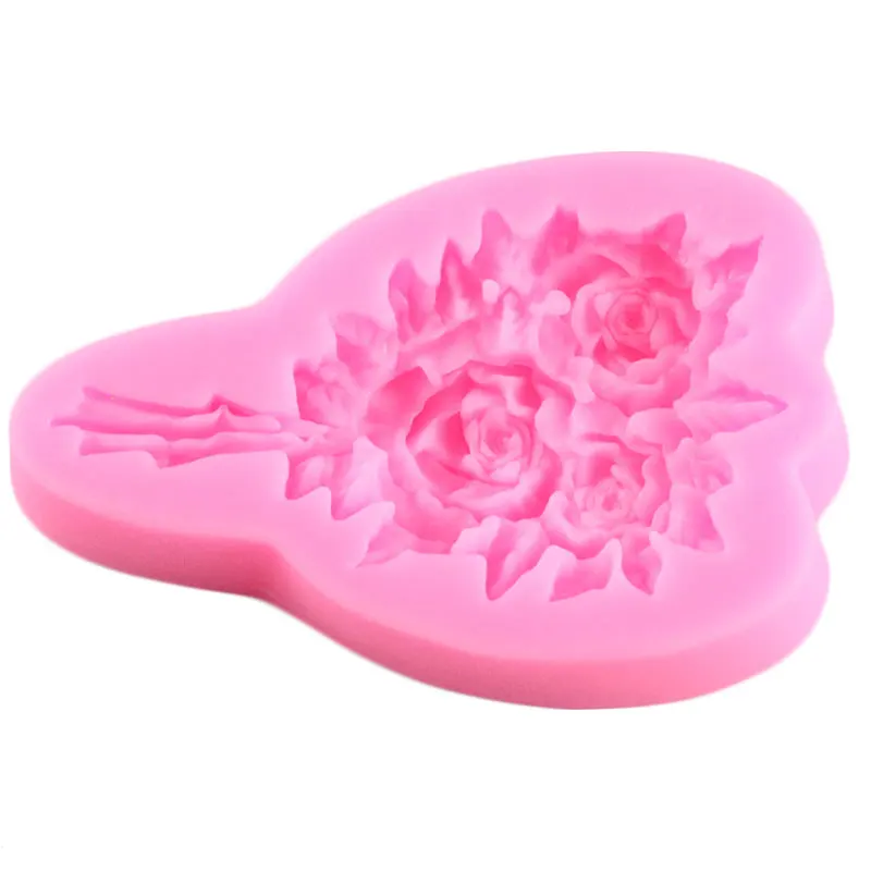 Rose Flower Bouquet Cake Silicone Mold DIY Wedding Cupcake Topper Fondant Cake Decorating Tools Candy Chocolate Gumpaste Moulds