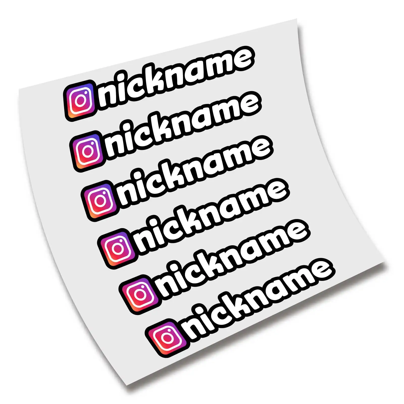 6 stickers with name and LOGO INSTAGRAM customizable BTT motorcycle helmet