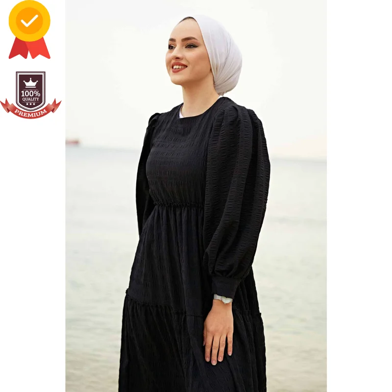 Bicycle Collar Seasonal |NEW SEASON| Women's Long Muslim Dress Kaftan Dubai Abaya Girl Hijab Dress Caftan Islamic Gift