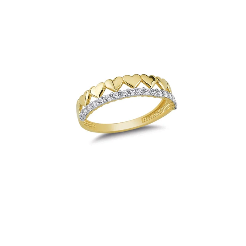 14K Solid Gold Love Heart Ring Lover Ring