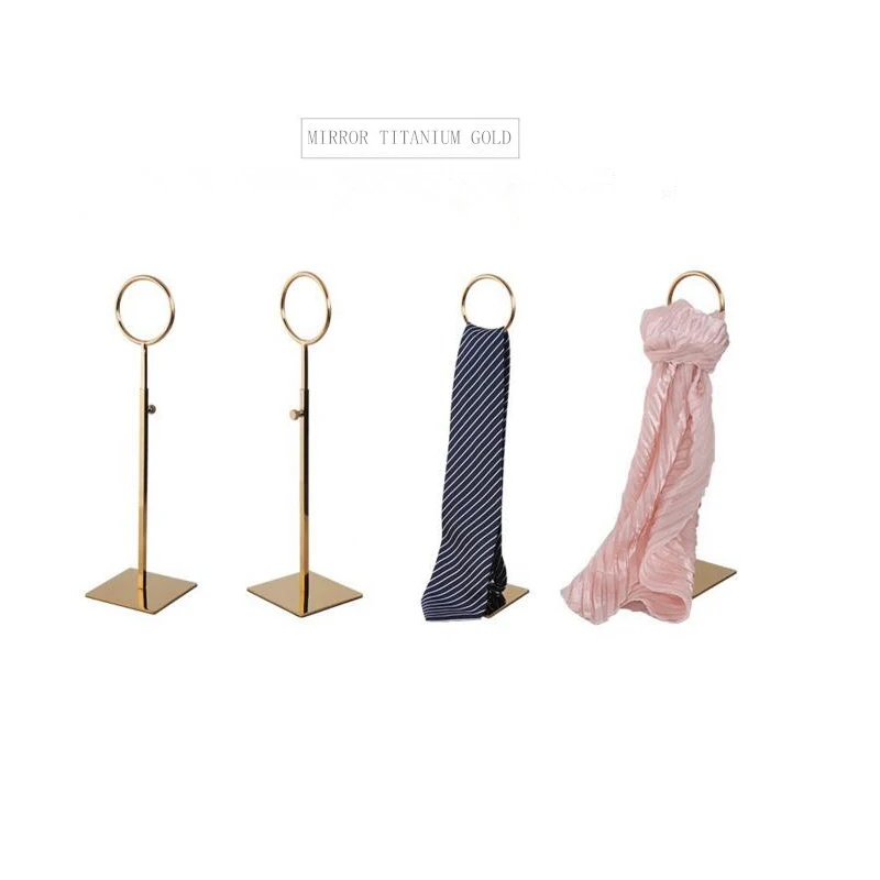 

Stainless Steel Tie Display Stand, Necktie Silk Shelf, Scarf Holder, Adjustable Wig, Hairpiece, Purse Display Rack, 5Pcs