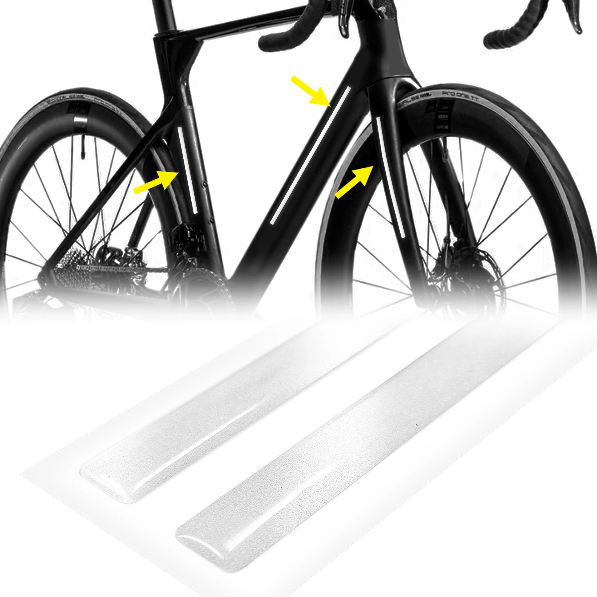 Adhesive strips 3D reflective bicycle, white, 1x30 cm