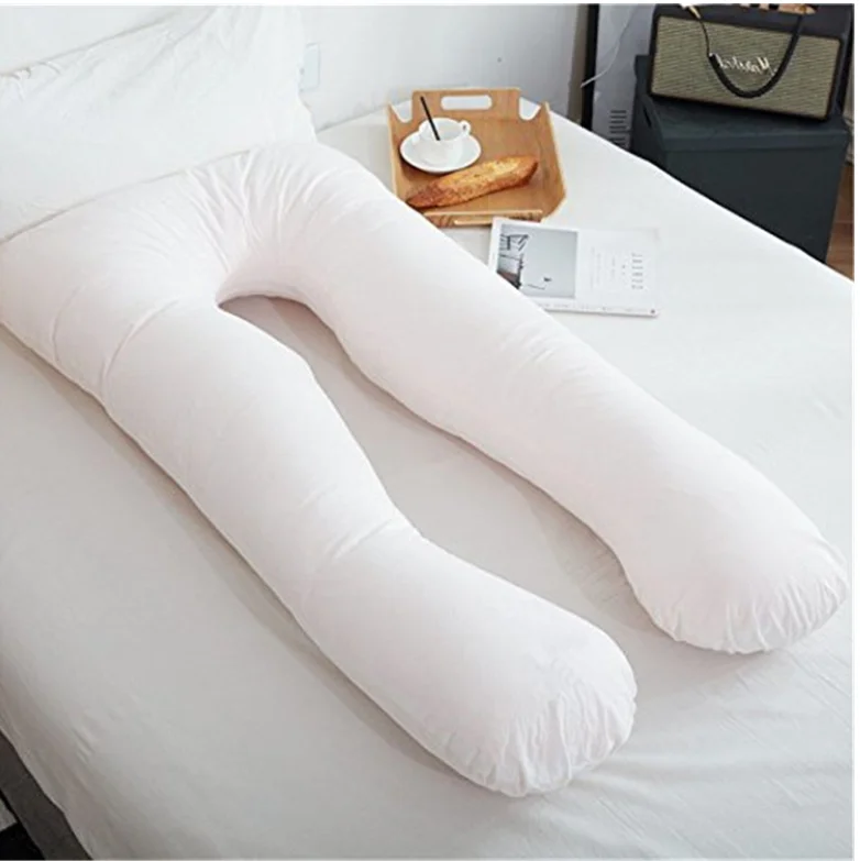 Cuscino di supporto per dormire per donne incinte corpo 100% cotone a forma di U traversine laterali per maternità