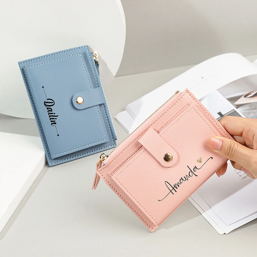 Porte-cartes personnalisé pour dames, mini pochette, porte-monnaie personnalisé pour demoiselle d'honneur, douche des patients, cadeaux de remerciement pour elle