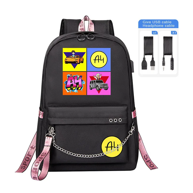 

Cartoon Merch A4 new Children school bag Backpack USB A4 Lamba Boy Girl Schoolbag high quality Men Woman Laptop Shoulder Bag