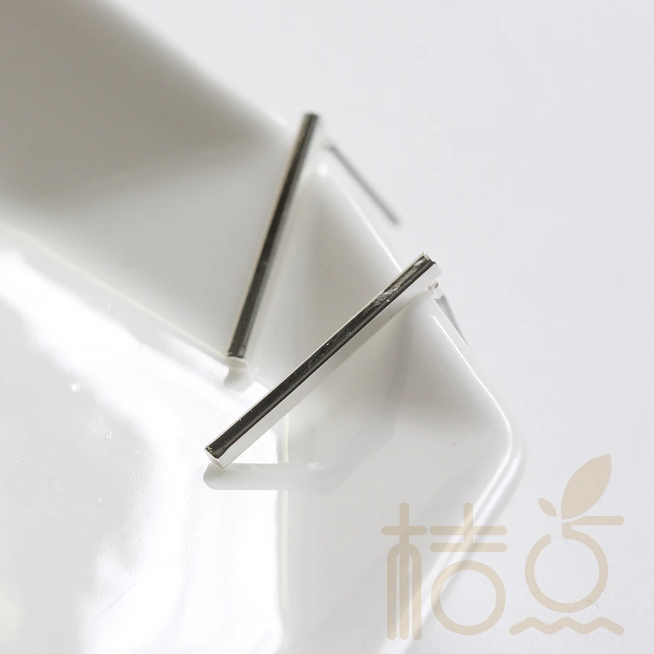 Brass Base Rectangle Bar Earring Posts With Stainless Steel Pin - 20x1x1mm (4222C)