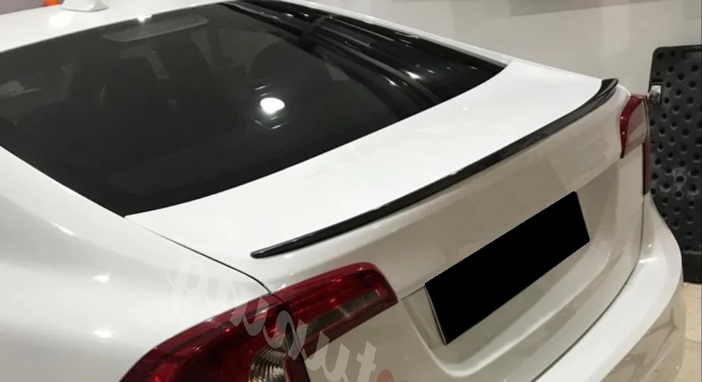 For Volvo S60 Car Spoiler Perforated Top Center Wing Trunk Spoiler Top Wing Trunk Decoration Fixed Wind Wing Fully Suitable