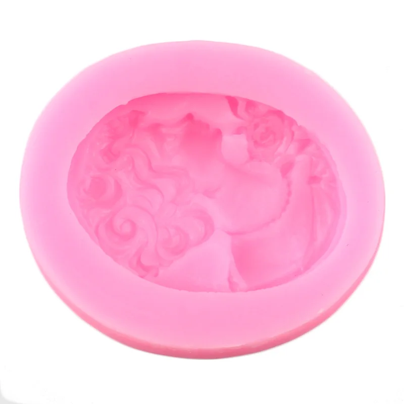 Classic Woman Cameo Silicone Mold Lady Avatar Cupcake Topper Fondant Cake Decorating Tools Candy Resin Chocolate Gumpaste Mould