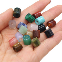 10pcs/lot Natural Stone Beads Cylindrical Big Hole Agates Beads for Making DIY Jewelry Pendant Necklace Hole 4mm Size 9x9.5mm