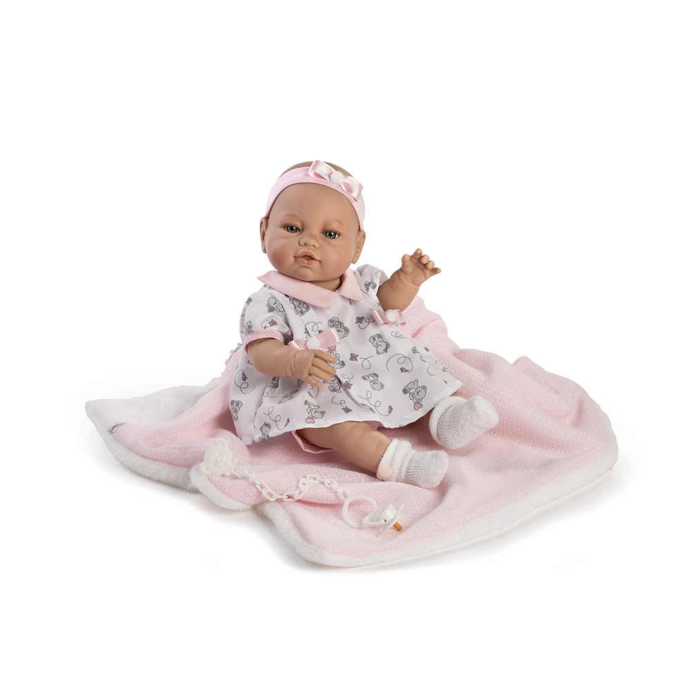 Berbese, newborn baby doll pink blanket 52 cm, gift for girls (51201)