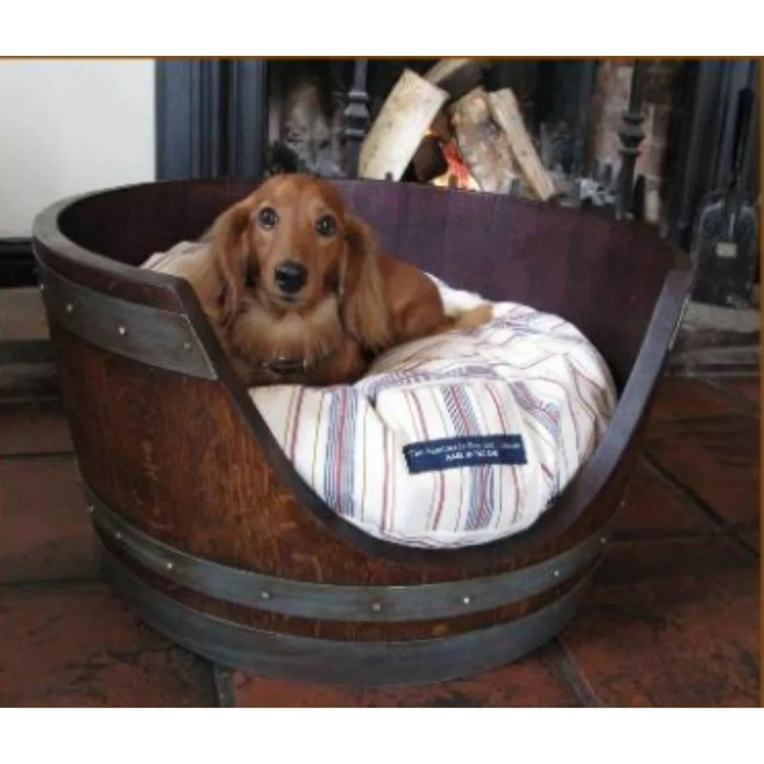 Keg dog cat bed real wood handwork oak tree for healthy perfect design natural healthy cats and dogs bed