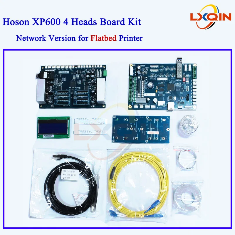 LXQIN xp600 4 heads Hoson board kit for UV flatbed printer plates XP600 printhead Xuli Allwin XP600 UV board set white vanish