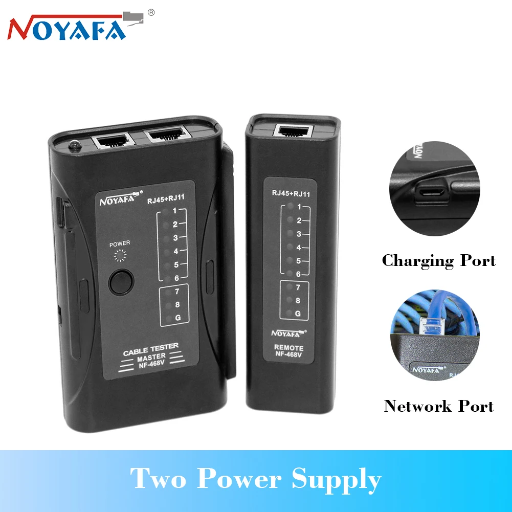 NOYAFA NF-468V/468 Network Cable Tester Continuity Test Check RJ11+RJ45 Cable Quickly Detect Multifunctional Automatically Tests