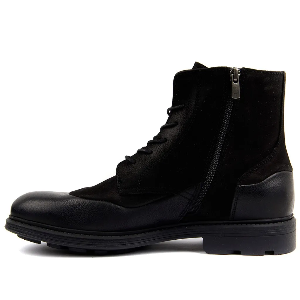 Botas de couro para homem preto