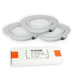 Stainless Steel 3W  12V 14mm Slim Mini LED Downlight Lights+ Ultra-thin 100-240V Driver Adapter Kitchen Dining Lighting