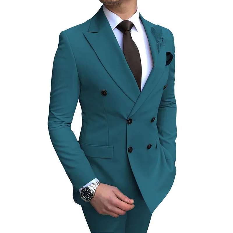 Costumes formels de mariage d\'affaires vert armée pour hommes, blazer de meilleur homme, smokings de marié, coupe couvertes, zones Me Mariage