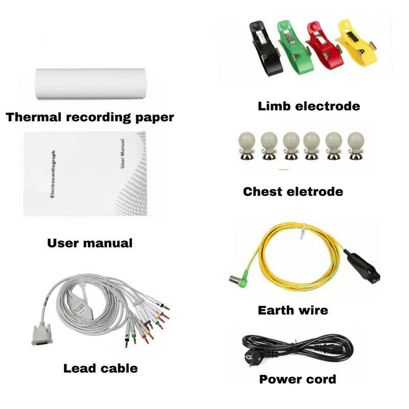 CONTEC E3M Digital Colorful HD Display ECG Monitor 3 Channel EKG Machine 12 Leads Quick Boot Electrocardiograph