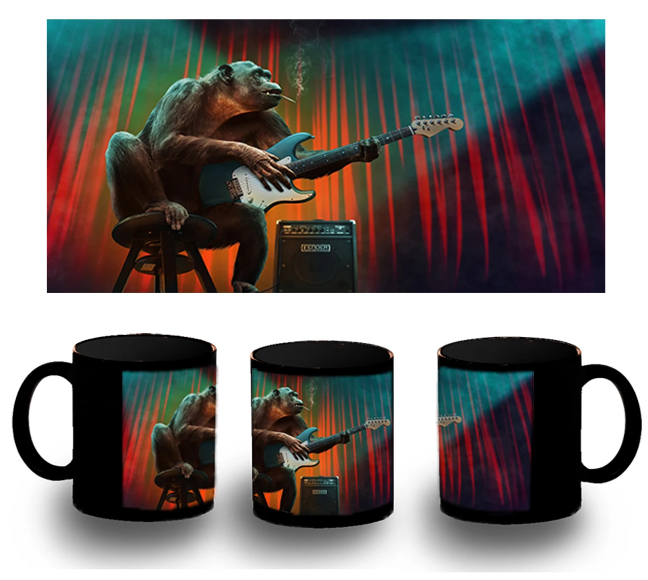 CUP FULLY black JUMPSUIT GUITARIST black mug